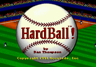 Hardball title screen for Sega Genesis